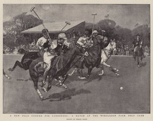 Un Nuevo Campo de Polo para los Londinenses, un Partido en el Club de Polo de Wimbledon Park de Frank Craig